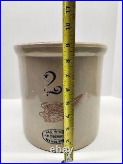 Red Wing Stoneware 2 Gallon Crock 4 Wing Design Antique No Chips or Cracks READ