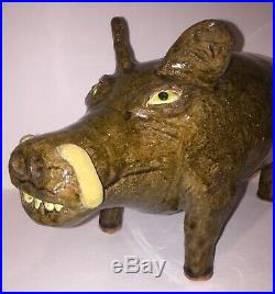 Reggie Meaders Stoneware Boar / Pig Cleveland Georgia / (1916-2009) Southern