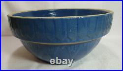 Ruckels UHL Pottery Primitive Antique Blue Stoneware Bowl 10 Unmarked GC