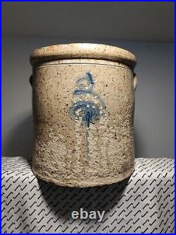 Rustic Salt Glazed 2 Gallon Bee Sting Stoneware Crock -Loads of Turkey Drippings