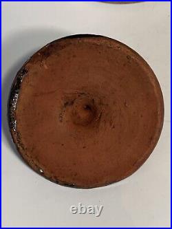SCARCE MID-19TH C AMERICAN ANTIQUE STONEWARE Crock w Earthenware Lid Virginia