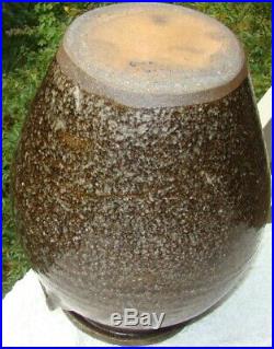 SIGNED Edgefield Catawba Pottery Southern Green Alkaline Glaze Stoneware 12 Jar