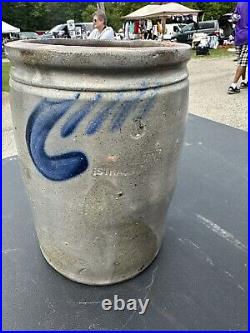 S. Bell & Son Strasburg, VA Stoneware Jar Blue Decorated 1 Gallon