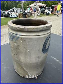 S. Bell & Son Strasburg, VA Stoneware Jar Blue Decorated 1 Gallon
