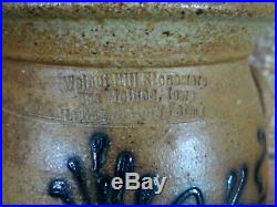 Salt Glaze Stoneware Pottery Walnut Hill Stoneware Butter Churn Blue Flowers #1