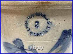 Salt Glazed Stoneware CROCK N Clark Jr Antique Primitive Athens N Y Pottery 3Gal