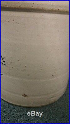 Scarce! Lowell Stoneware Company Tonica, Illinois Pottery 8 Gallon Oak Leaf