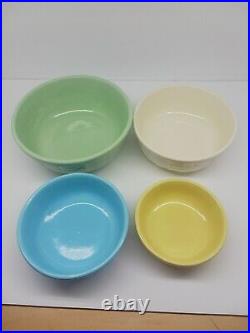 Set of 4 RRP Co Robinson Ransbottom Pottery Roseville, OH Mixing Bowl Set NICE