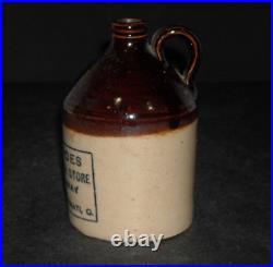 Small 4 1/8 Miniature Advertising Mini Jug JOHN GERDES CIncinnati, OH Stoneware