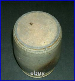 Small Blue Decorated Stenciled Rose/Rose Bud Stoneware Jar Salt Glaze OH/PA