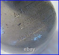 Small Size A. J. Butler Manufacturer New Brunswick NJ Salt Glazed Stoneware Jug