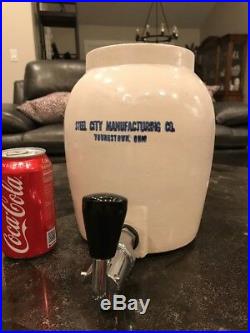 Steel City Manufacturing Co Youngstown Ohio Pottery Crock Stoneware Water Jug