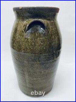 Stoneware Butter Churn Jar Isaac Gay Union County NC Primitive Jug Gift Pottery
