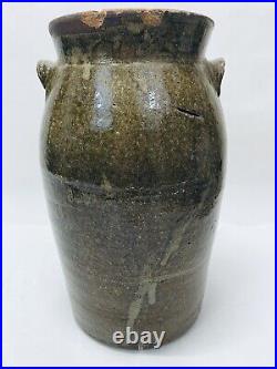 Stoneware Churn Jar Signed Isaac Gay Union County NC Primitive Jug Gift