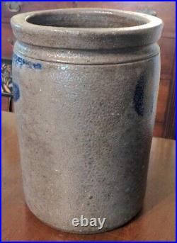 Stoneware Crock Blue Decorated American Salt Glaze 19th C Virginia