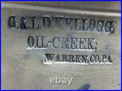 Stoneware Crock G. L. & D. Kellogg Oil Creek Warren, Co. PA. With Blue Design