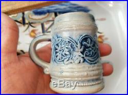 Stoneware Mini Mug Whites Pottery UTICA NY Masonic Fair antique circa 1902