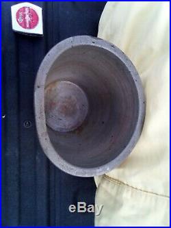 Stoneware gray blue Flower Pot Crock Pottery rare antique 7 8.5