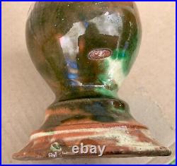 Strasburg VA Crock Multi-Glaze Egg Cup Attributed to J. Eberley or S Bell & Sons