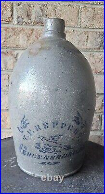 TF REPPERT Stoneware Jug 19th Century Pennsylvania Stoneware