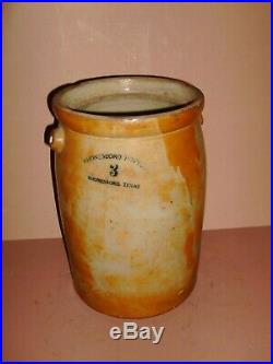 Texas Stoneware Jug Crock Churn Rhonesboro Pottery Tex. Tx. Marked