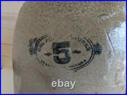 UHL POTTERY 5 gallon stoneware jug EVANSVILLE, IND