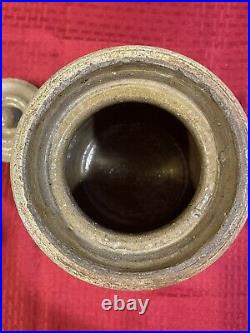 Upton Stuckey Cobalt 9 1/4Decorated Stoneware Jar with Lid Martin County INDIANA