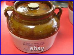 VINTAGE RED WING STONEWARE BEAN POT WithLID FROM COLMAN, S. D