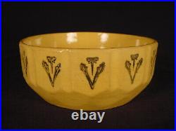 Very Rare Antique American 12 Panel Daisy 6 Bowl Set Morton Pottery Yellow Ware