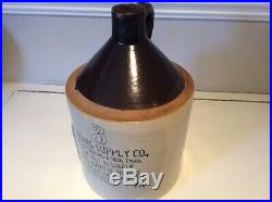 Vintage Antique 3 Gallon Whiskey Jug Stoneware Pottery. RARE COUSINS SUPPLY CO