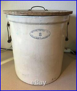 Vintage Antique Glazed Stoneware Crock Meyers Pottery Co. Los Angeles 8 Gallon