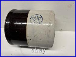Vintage Blue Star Stoneware Pot Jar Crooksville Ohio 2 Gallon Crock Salt Glaze