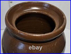 Vintage Butter Churn Stoneware Pottery 9 Wood Dasher Primative Brown Jug Farm