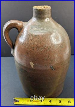 Vintage Jug Stoneware Pottery Crock Brown Glaze Redware Antique