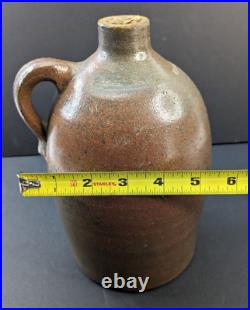 Vintage Jug Stoneware Pottery Crock Brown Glaze Redware Antique