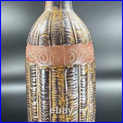 Vintage Primitive Studio Art Pottery Stoneware Pottery Bottle Vase Earthy Glazed