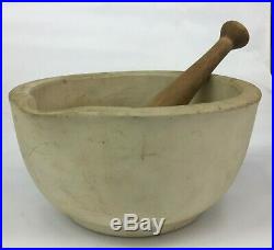 Vintage RARE BellMark Pottery Stoneware Pharmacy Apothecary Lg Mortar & Pestle