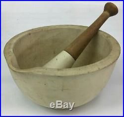Vintage RARE BellMark Pottery Stoneware Pharmacy Apothecary Lg Mortar & Pestle