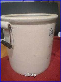 Vintage Red Wing MN Potteries 5 Five Gallon Stoneware Pottery Crock With Handles