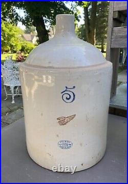 Vintage Redwing 5 Gallon Stoneware Crock Jug