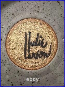 Vintage & Signed Julie Larson Stoneware Pottery 13.75 Plate