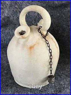 Vintage Stoneware Gargoulette, Botijo, Clay Pottery Jug, Stamped Victor