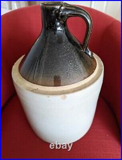 Vintage Stoneware Whiskey Shoulder Jug 2 Gallon Crock