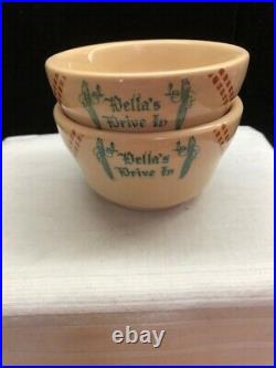 Vintage Tepco China Restaurant Ware Advertising Della's Drive Inn Custard Cups