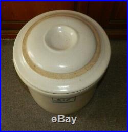 Vtg 5 Gallon Stoneware Crock with lid PANAMA POTTERY CO Sacramento California