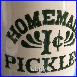 Vtg Antique Homemade 1c Pickles Crock FRIENDS Monica Gellar 2 Gallon Stoneware