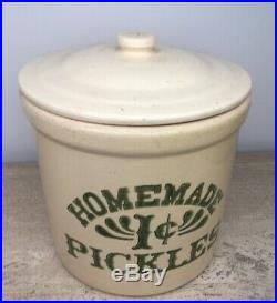 Vtg Antique Homemade 1c Pickles Crock FRIENDS Monica Geller 2 Gallon Stoneware