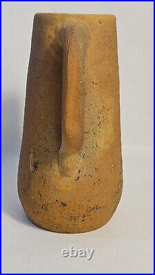 Vtg Early 1900's 2 Handled Red Clay Stoneware By American Folk Artist E. J. Brown