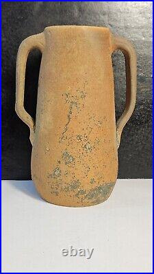 Vtg Early 1900's 2 Handled Red Clay Stoneware By American Folk Artist E. J. Brown