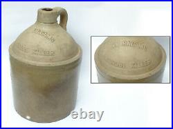 WM Radams Microbe Killer Pottery Stoneware Crock Jug Antique Primitive Clay BT